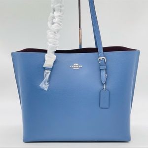 Coach Mollie Tote Bag Leather Blue
